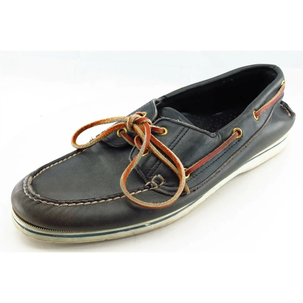 Norsport Shoes Size 11‎ M Black Boat Shoe Leather Men